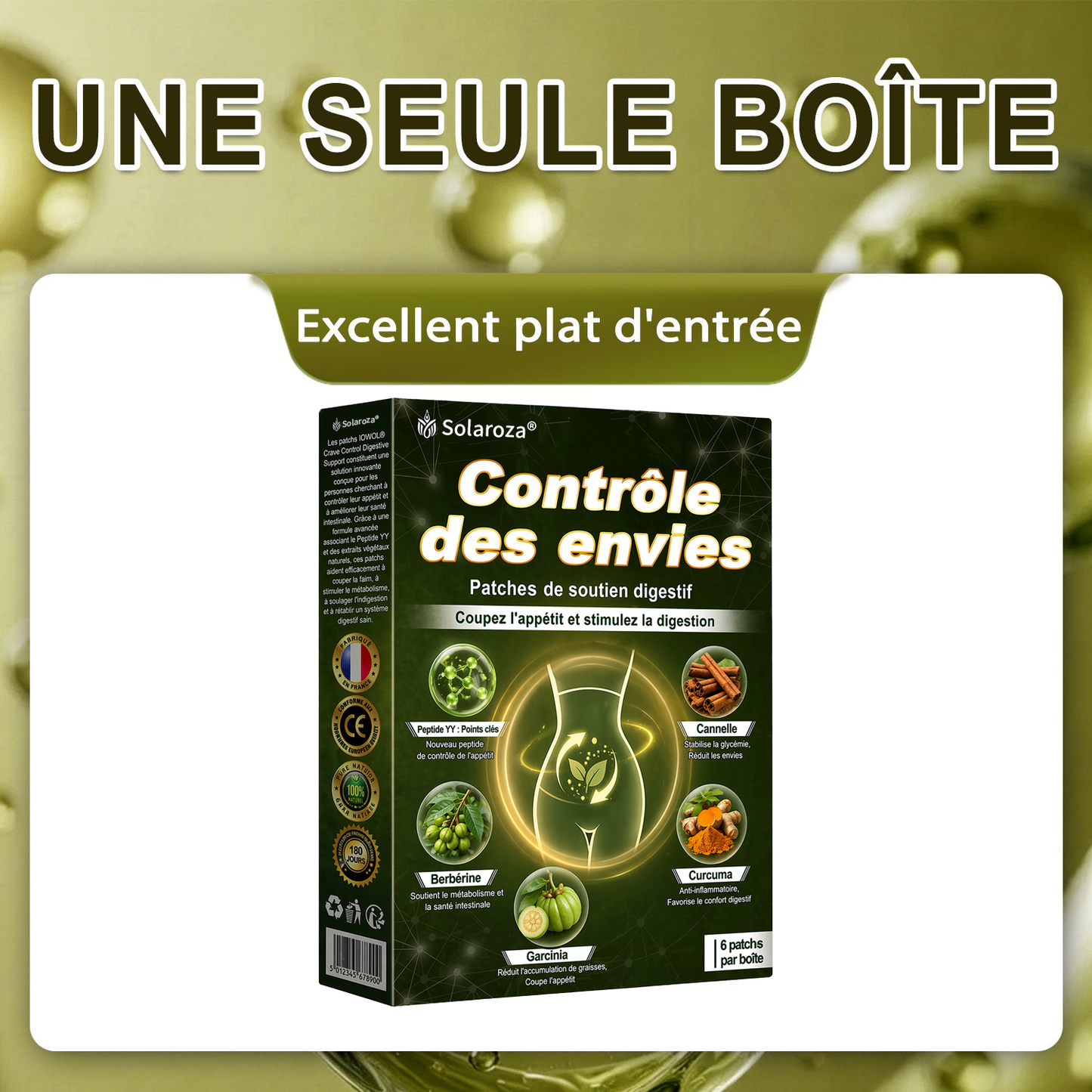 Solaroza® PATCHS DE CONTRÔLE DE L'APPÉTIT ! AUCUN MÉDICAMENT & AUCUN FAIM & AUCUN COMBAT & 100% DE RÉSULTATS.