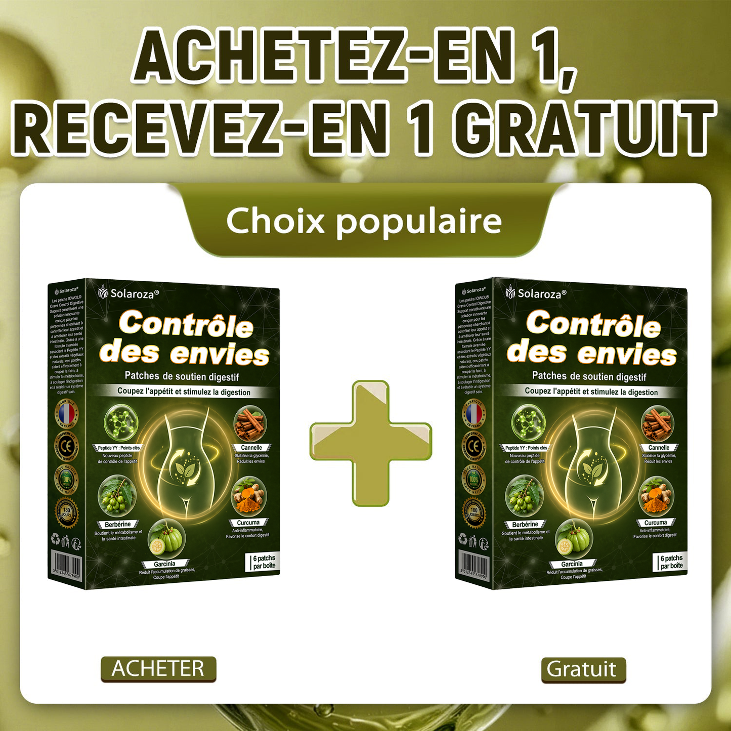 Solaroza® PATCHS DE CONTRÔLE DE L'APPÉTIT ! AUCUN MÉDICAMENT & AUCUN FAIM & AUCUN COMBAT & 100% DE RÉSULTATS.