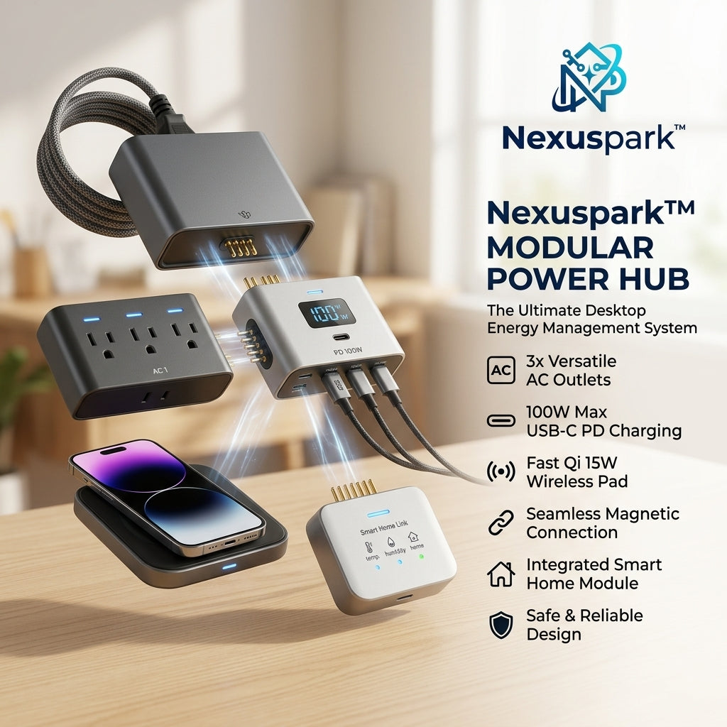Nexuspark™ OmniPower Magnetic Modular Desk Power Station 💻⚡🔗